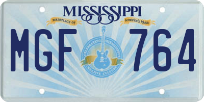 MS license plate MGF764