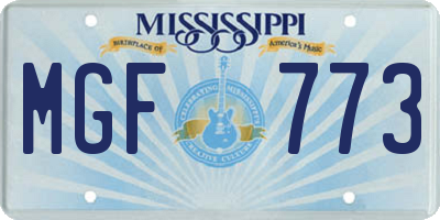 MS license plate MGF773