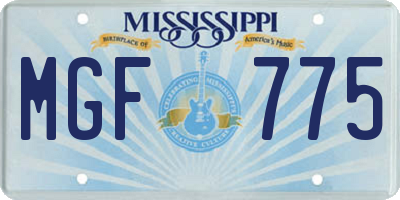 MS license plate MGF775