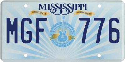 MS license plate MGF776