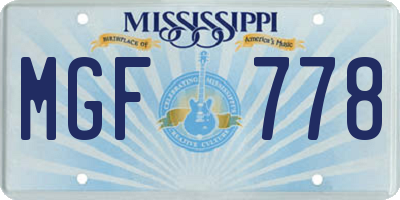 MS license plate MGF778