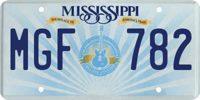 MS license plate MGF782