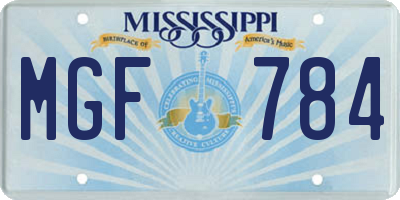 MS license plate MGF784