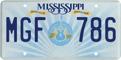 MS license plate MGF786