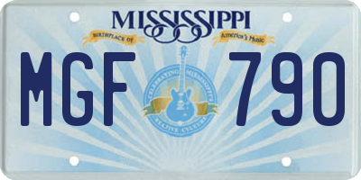 MS license plate MGF790