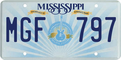 MS license plate MGF797