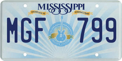 MS license plate MGF799