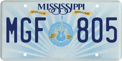 MS license plate MGF805