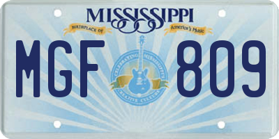 MS license plate MGF809