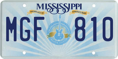 MS license plate MGF810