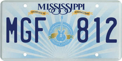 MS license plate MGF812