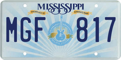 MS license plate MGF817