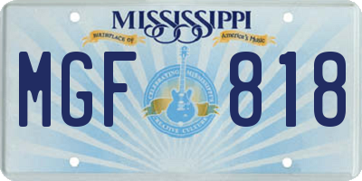 MS license plate MGF818