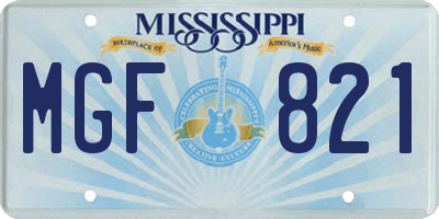 MS license plate MGF821