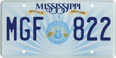 MS license plate MGF822