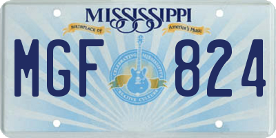 MS license plate MGF824