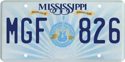 MS license plate MGF826