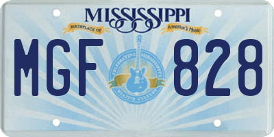 MS license plate MGF828