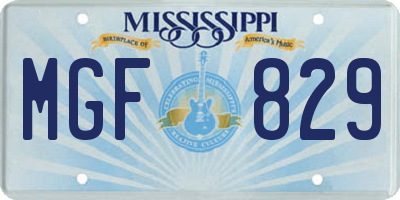 MS license plate MGF829