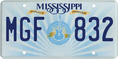 MS license plate MGF832