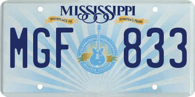 MS license plate MGF833
