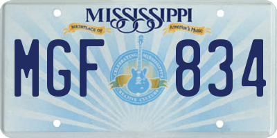 MS license plate MGF834