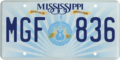 MS license plate MGF836