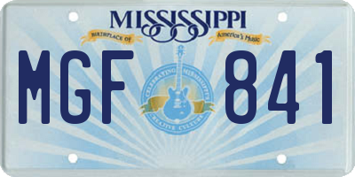 MS license plate MGF841
