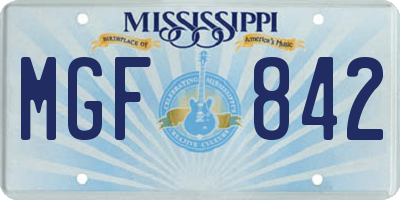 MS license plate MGF842