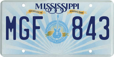 MS license plate MGF843