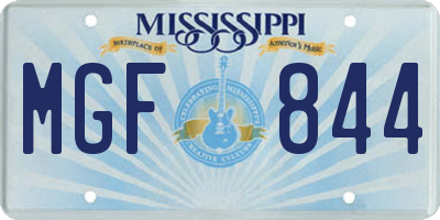 MS license plate MGF844