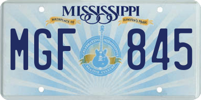 MS license plate MGF845