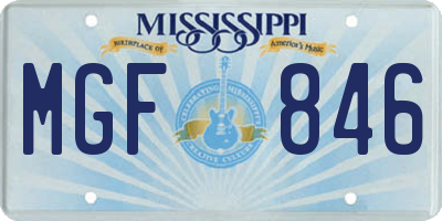 MS license plate MGF846