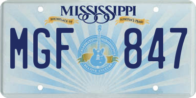 MS license plate MGF847