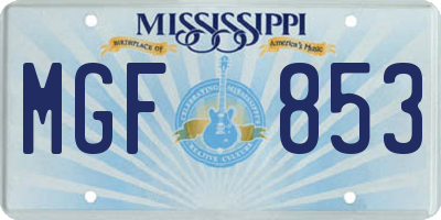 MS license plate MGF853