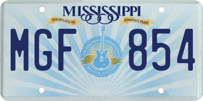 MS license plate MGF854