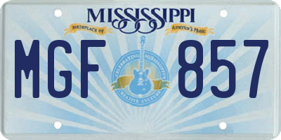 MS license plate MGF857