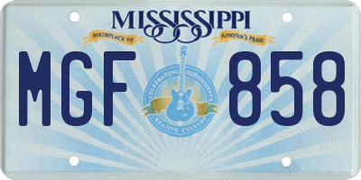 MS license plate MGF858