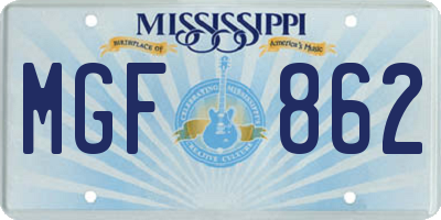 MS license plate MGF862