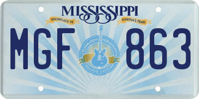 MS license plate MGF863