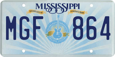 MS license plate MGF864