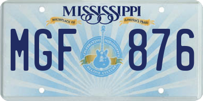 MS license plate MGF876