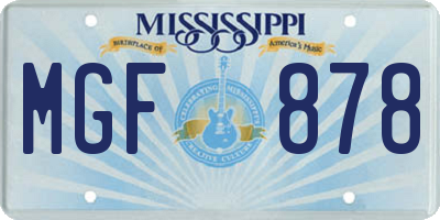MS license plate MGF878