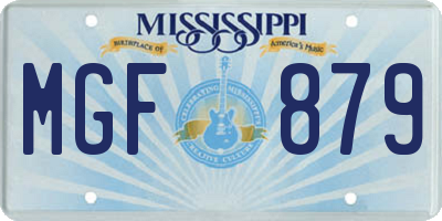MS license plate MGF879