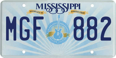 MS license plate MGF882