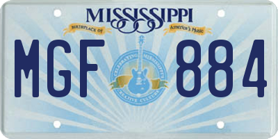 MS license plate MGF884