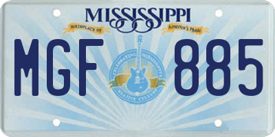MS license plate MGF885