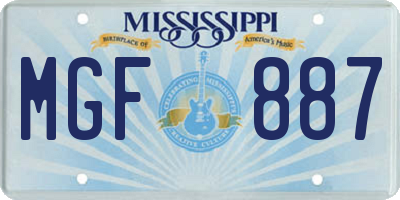 MS license plate MGF887