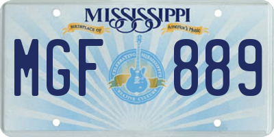 MS license plate MGF889