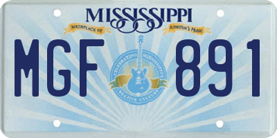 MS license plate MGF891